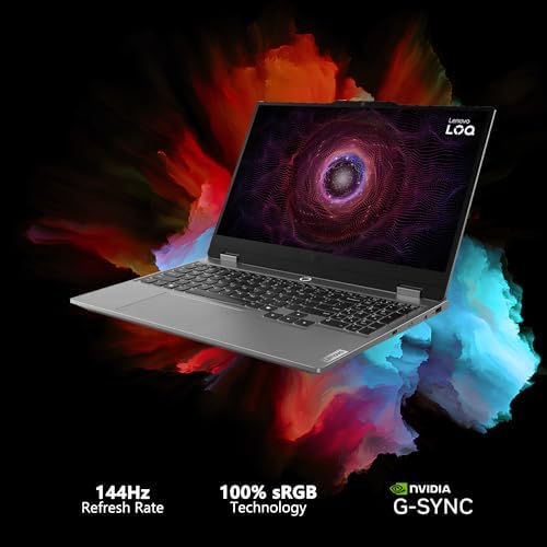 Lenovo LOQ Gaming AI Laptop   15 6 FHD 144Hz  100  sRGB G SYNC    AMD 6 core Ryzen 5 220   16GB DDR5 512GB SSD   GeForce RTX 5050 440 AI Tops   Backlit 5MP Privacy Camera Win11Pro w/DLCA Accessory