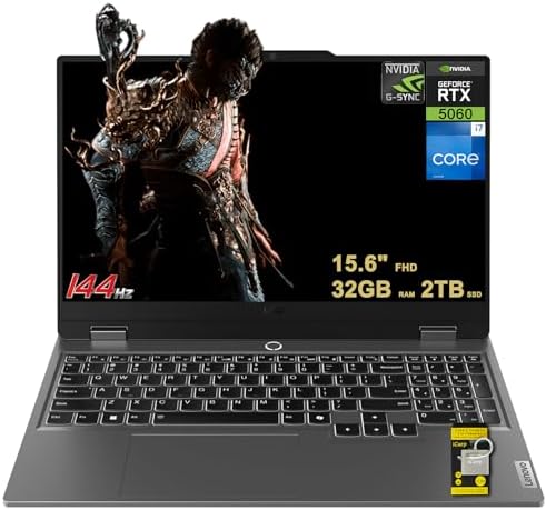 Lenovo LOQ Gaming Laptop 15 6 FHD IPS 144Hz  100  sRGB  G SYNC  Intel 14 core i7 13650HX 16GB RAM 512GB SSD GeForce RTX 5060 DLSS4  440 AI Tops  Backlit Nahimic 5MP Privacy Camera Win11 ICP Hub
