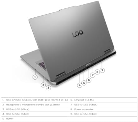 Lenovo LOQ Gaming Laptop 17 3 FHD IPS 165Hz  100  sRGB  G SYNC  Intel 10 core i5 13450HX 16GB RAM 1TB SSD GeForce RTX 5050 DLSS4  440 AI Tops  Backlit Nahimic 5MP Privacy Camera Win11 ICP Hub