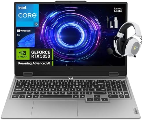 Lenovo LOQ Gaming Laptop  15 6 FHD 144Hz Display  AMD Ryzen 7 250  NVIDIA GeForce RTX 5060  16GB RAM  512GB SSD  Wi Fi 6  Backlit Keyboard  Win 11 Home  Luna Grey  w/Mytrix Accessory Lifetime Office