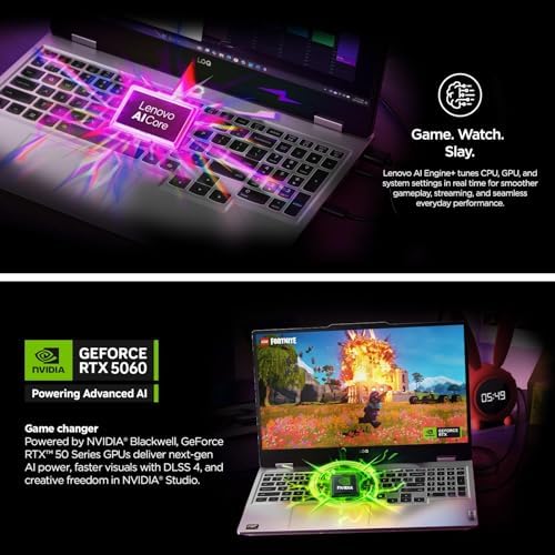 Lenovo LOQ RTX 5060 Gaming Laptop  15 6 FHD 144Hz NVIDIA G Sync Display  AMD Ryzen 7 250  NVIDIA GeForce RTX 5060  32GB DDR5 RAM  1TB SSD  5MP Privacy Camera  Ethernet  RJ45   Backlit KB  Win 11 Home