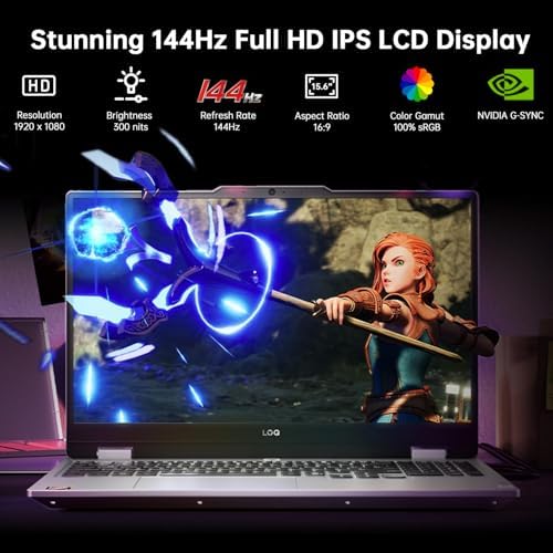 Lenovo LOQ RTX 5060 Gaming Laptop  15 6 FHD 144Hz NVIDIA G Sync Display  AMD Ryzen 7 250  NVIDIA GeForce RTX 5060  32GB DDR5 RAM  1TB SSD  5MP Privacy Camera  Ethernet  RJ45   Backlit KB  Win 11 Home