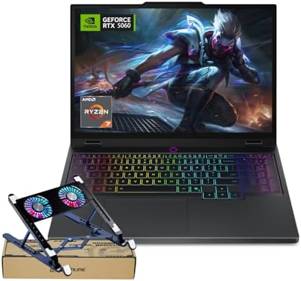 Lenovo Legion 5 15AHP10 RTX 5060 - Laptop para juegos, 15.1 OLED WQXGA (2560 x 1600) 165Hz, AMD Ryzen 7 260 (Beats Intel i7-14700), NVIDIA RTX 5060, 32 GB DDR5 RAM, SSD de 1 TB, Wi-Fi 7, paquete de