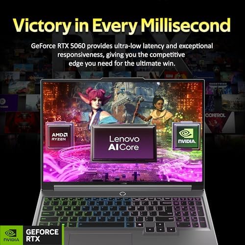 Lenovo Legion 5 15 3 WUXGA 165Hz Gaming Laptop  AMD Ryzen 7 260  GeForce RTX 5060  16GB DDR5  1 5TB Storage  512GB SSD 1TB Docking Station   Backlit Keyboard  HD Camera  Wi Fi 6  Win 11 Pro  Black