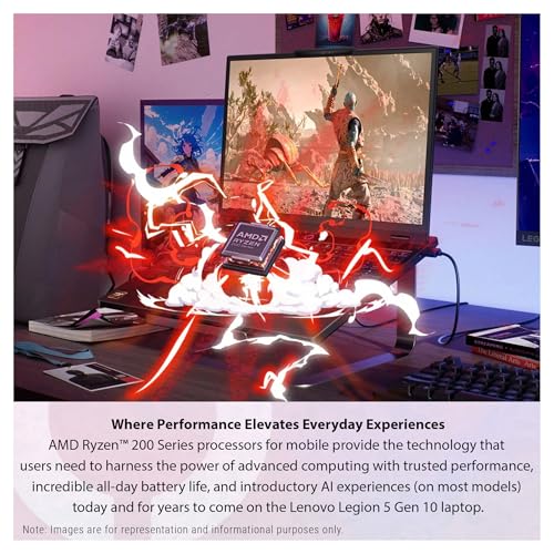 Lenovo Legion 5 Gen 10 Gaming Laptop  AMD Ryzen 7 260  32 GB DDR5 RAM  1 TB PCIe SSD  15 1 WQXGA  2560x1600  Display  Nvidia G Force RTX 5060  24 Zone RGB Backlit Keyboard  W11 Pro  Eclipse Black