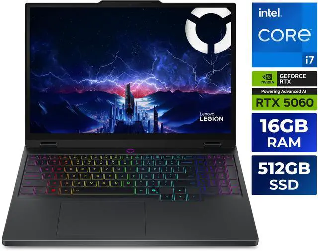 Lenovo Legion 5i   15 1" GeForce RTX 5060 Laptop GPU   Intel Core i7 14700HX   16GB Memory   512GB SSD   165Hz OLED Display   Windows 11 Home Gaming Laptop  83LY000LUS 