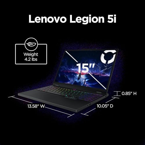 Lenovo Legion 5i - Computadora portátil para juegos, Intel i7-14700HX, OLED de 15.1 pulgadas 2.6K (2560 x 1600) IPS 165Hz, 500 nits, 32 GB DDR5, 2 TB SSD, NVIDIA RTX 5060, cámara de 5 MP con obturador