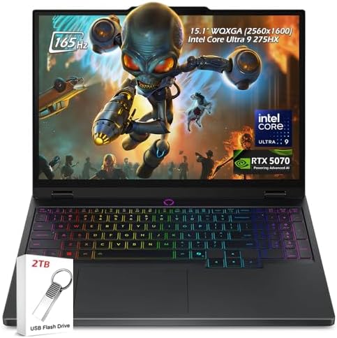 Lenovo Legion 5i   Gaming Laptop   Intel  Core  i7 14700HX   15 2 5K WQXGA PureSight OLED Display 165Hz Refresh Rate NVIDIA  GeForce RTX  5070   16 GB Memory   1 TB Storage   3 Months of PC GamePass
