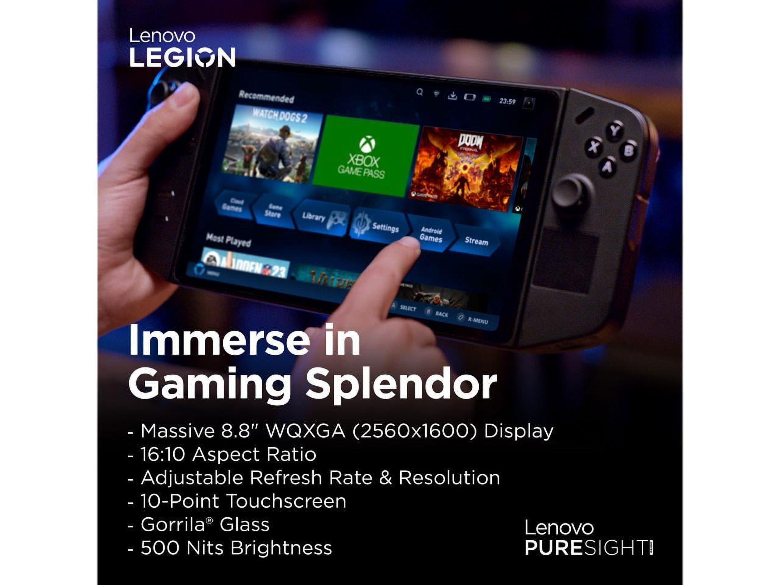 Lenovo Legion Go Handheld Touchscreen Gaming PC   Shadow Black  AMD Ryzen Z1 Extreme 16GB RAM 512GB SSD 