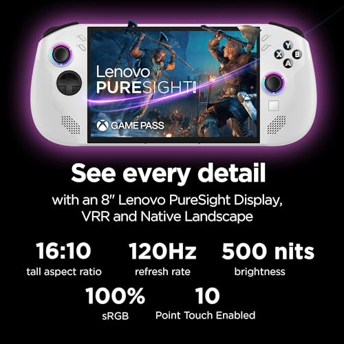 Lenovo Legion Go S 8 120Hz Gaming Handheld PC  2k Touchscreen  AMD Ryzen Z2 Go  32GB RAM  2TB SSD  Radeon GPU  Mobile Gaming Console  RGB TrueStrike Controllers  Ultimate Cooling  Wi Fi  Win 11 Home