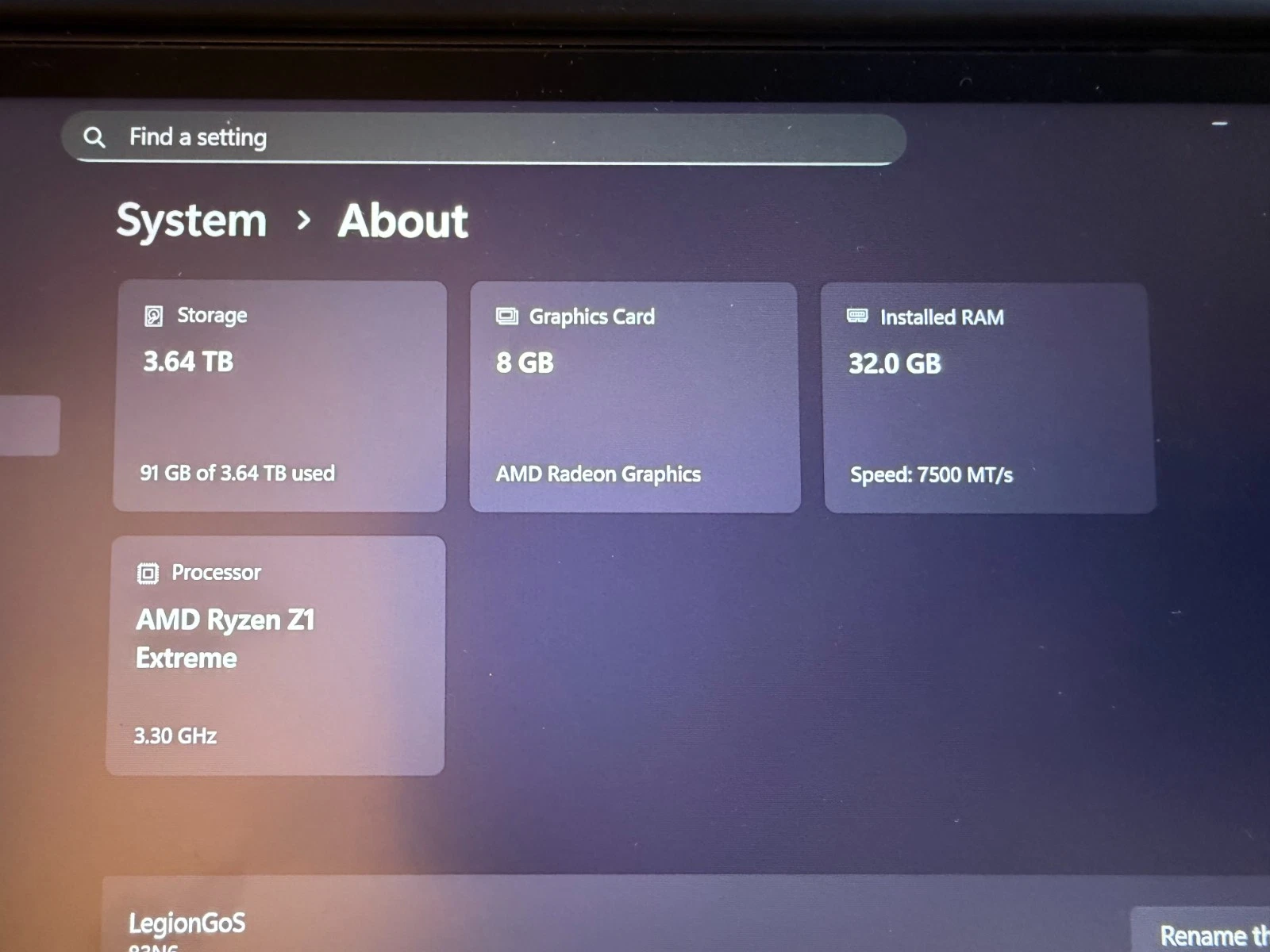 Lenovo Legion Go S Z1 Extreme 32GB RAM 4TB SSD w/ Charger SteamOS Windows 11