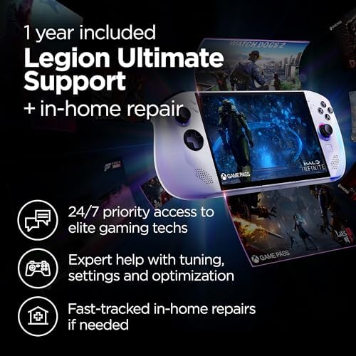 Lenovo Legion Go S   2025   Mobile Gaming Console   AMD Radeon graphics   8 PureSight IPS Display   120Hz   AMD Ryzen  Z2 Go   16GB Memory   512GB Storage   Glacier White   Free PC Game Pass