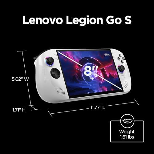 Lenovo Legion Go S   2025   Mobile Gaming Console   AMD Radeon graphics   8 PureSight IPS Display   120Hz   AMD Ryzen  Z2 Go   16GB Memory   512GB Storage   Glacier White   Free PC Game Pass