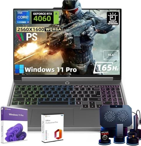 Lenovo Legion Pro 5i Gaming Laptop  16 WQXGA  24 Core i9 14900HX Processor  GeForce RTX 4060  32GB DDR5  1TB SSD  Backlit KB  Win 11 Pro  w/cefesfy Accessories