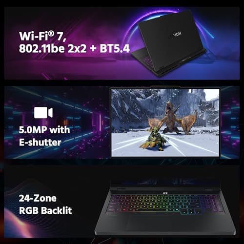 Lenovo Legion Pro 5i 16 WQXGA 165Hz OLED AI Powered Gaming Laptop  Intel 20 Core Ultra7 255HX  GeForce RTX 5070 8GB GDDR7  16GB RAM  1TB PCIe SSD  Backlit  Win 11 Pro  Black  1TB Docking Station