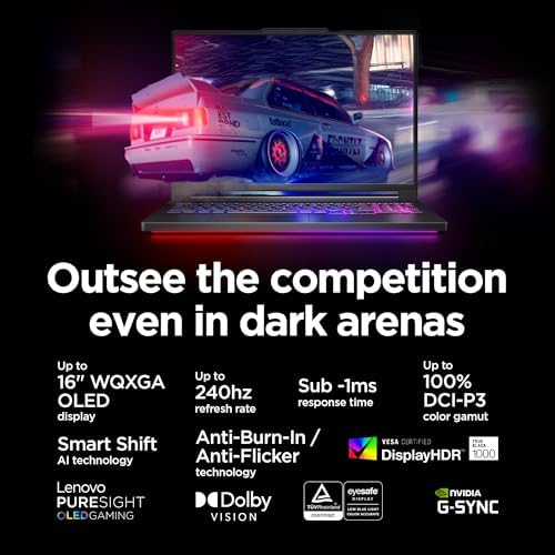 Lenovo Legion Pro 7i   AI Powered Gaming Laptop   Intel  Core Ultra 7 255HX   16 WQXGA PureSight OLED Display   240Hz   NVIDIA  GeForce RTX  5070 Ti   32GB Memory   2TB Storage   PC GamePass