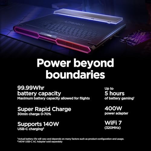 Lenovo Legion Pro 7i   AI Powered Gaming Laptop   Intel  Core Ultra 7 255HX   16 WQXGA PureSight OLED Display   240Hz   NVIDIA  GeForce RTX  5070 Ti   32GB Memory   2TB Storage   PC GamePass