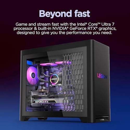 Lenovo Legion Tower 5i Gen 10 Gaming Desktop PC  Intel Core Ultra 7 265F  NVIDIA GeForce RTX 5070 16GB GDDR7  32 GB DDR5 5600MHz  1 TB SSD  Windows 11 Pro  3 Months of PC GamePass  Accessories