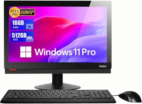 Lenovo ThinkCentre M810z 21 5 FHD All in One Desktop Computer  7th Gen Quad Core i5 7500  16GB RAM DDR4 512GB SSD  DisplayPort  Keyboard & Mouse  Windows 11 Pro Renewed 