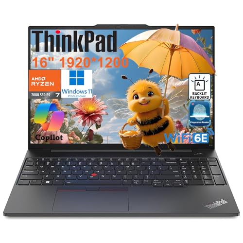 Lenovo ThinkPad E16 Gen 2 Computadora portátil empresarial, AMD 8-Core Ryzen 7 7735HS (Beat i7-1355U), 32GB DDR5 RAM, 1TB PCIe SSD, 16" FHD+, WiFi 6E, KB retroiluminado, lector de huellas dactilares