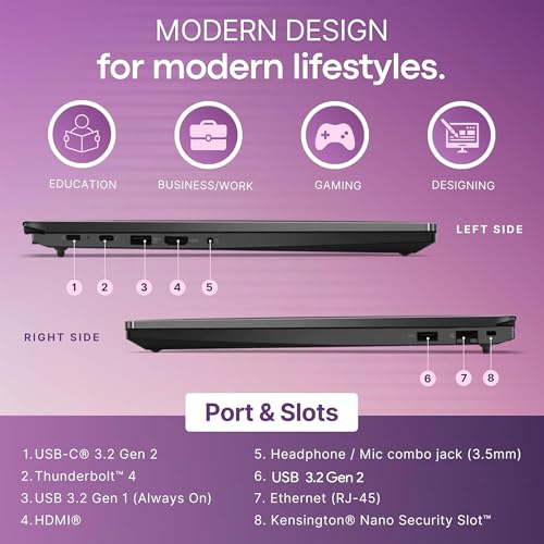 Lenovo ThinkPad E16 Gen 2 Computadora portátil empresarial, AMD 8-Core Ryzen 7 7735HS (Beat i7-1355U), 32GB DDR5 RAM, 1TB PCIe SSD, 16" FHD+, WiFi 6E, KB retroiluminado, lector de huellas dactilares