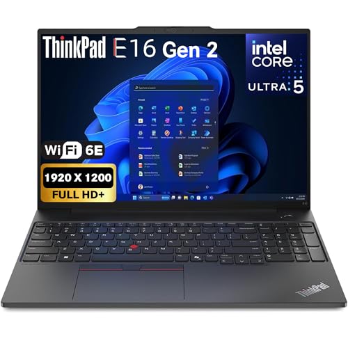 Lenovo ThinkPad E16 Gen 2  FHD  16 Display  Intel Ultra 5 125U  24GB RAM  1TB NVMe  FPR  Backlit Keyboard  WiFi 6E   BT  RJ 45  FHD Webcam  Win 11 Pro  AI Business Laptop