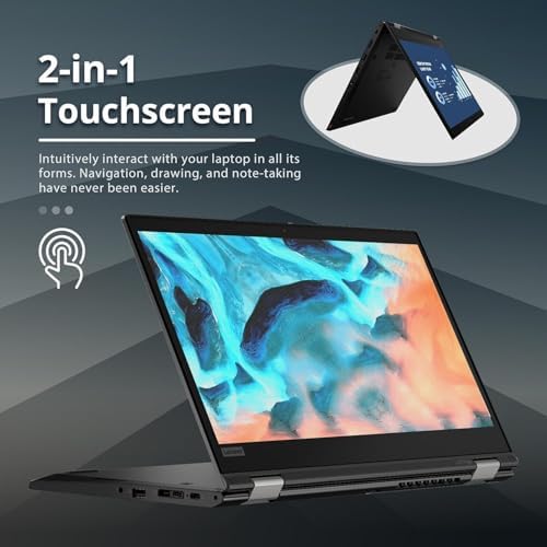 Lenovo ThinkPad L13 Yoga 2 en 1 Laptop FHD (1920 x 1080) con pantalla táctil, Core i5-10th, 16 GB de RAM, 256 GB SSD, HDMI, USB-C, Windows 11 Pro (renovado)