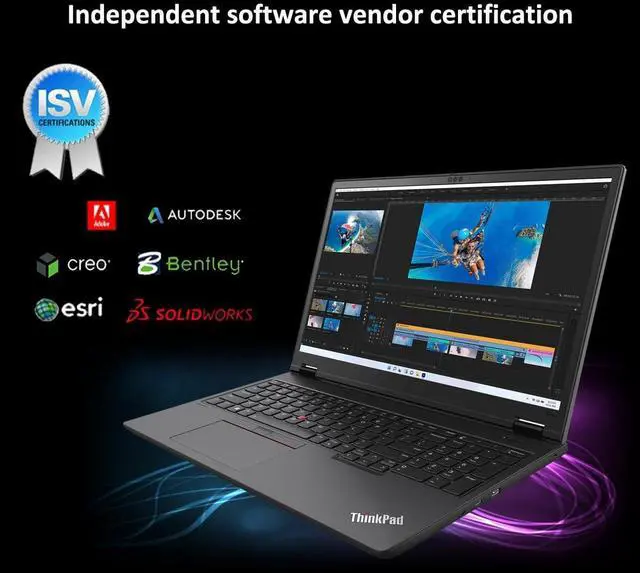 Lenovo ThinkPad P16v Gen 2 Mobile Workstation Laptop 16" 4K UHD 16 10  100  DCI P3  NVIDIA RTX 1000 Ada 6GB  Intel Ultra 7 155H  64GB DDR5 RAM  2TB SSD   2 x Thunderbolt 4  5MP IR Webcam  Win 11 Pro