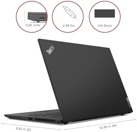 Lenovo ThinkPad T14S Gen 2, Intel Core i7-1185G7, pantalla Full HD de 14 pulgadas, 16 GB de RAM, SSD de 256 GB, Thunderbolt 4, teclado retroiluminado, Windows 11 Pro (renovado), negro Villi