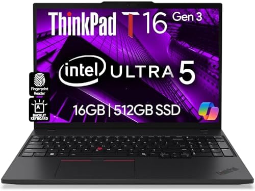 Lenovo ThinkPad T16 Gen 3 Touchscreen Laptop 16  FHD  Display  Intel Ultra 7 155U  Beats i7 1355U   32GB DDR5 RAM  1TB SSD  5MB Webcam  WiFi 6E   BT  RJ 45  HDMI  Win 11 Pro  AI Copilot  Black