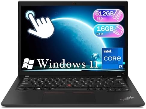 Lenovo ThinkPad X13 FHD Touchscreen Laptop  10th Gen Intel Core i7 10610U  16GB RAM  512GB SSD  HDMI  Thunderbolt  ThinkPad Laptop Windows 11 Pro  Renewed