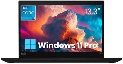 Lenovo ThinkPad X390 - Laptop empresarial, pantalla FHD de 13.3 pulgadas, Intel Core i5-8265U, 8 GB de RAM DDR4, SSD de 256 GB, HDMI, Wi-Fi, Windows 11 Pro (renovado)