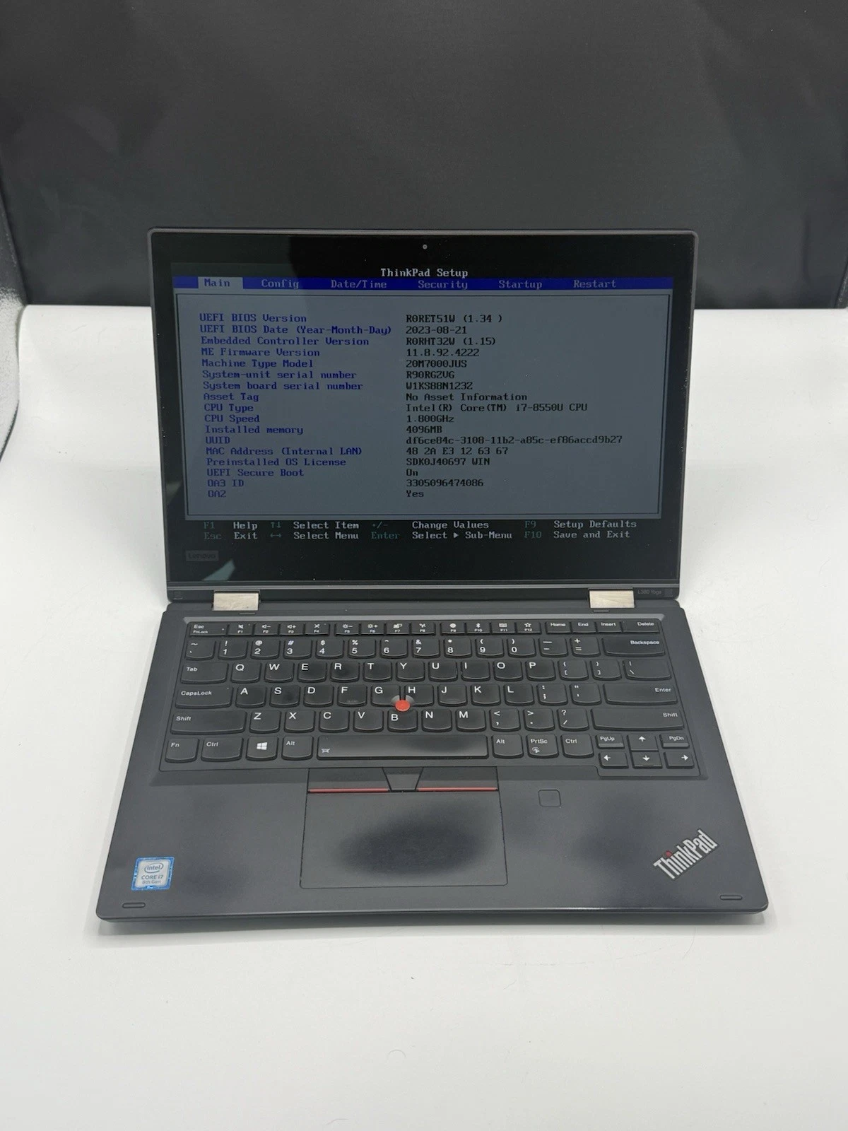 Lenovo Thinkpad L380 Yoga FHD i7 8550U 1 8Ghz 4GB RAM READ