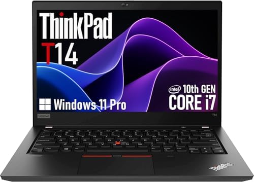 Lenovo Thinkpad T14 Gen 1 Laptop  14 Full HD  1920 x 1080  Display  Quad Core i7 10510U  16GB DDR4 RAM  512GB SSD  Backlit Keyboard  HDMI  Windows 11 Pro  Renewed 