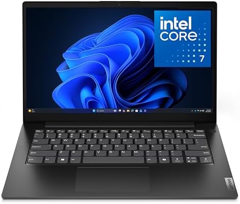 Lenovo V14 G5   Hybrid Work Laptop   14 FHD Display   Intel Core 7 240H   16GB Memory   512GB Storage   Integrated Intel UHD Graphics   Windows 11 Home   Business Black