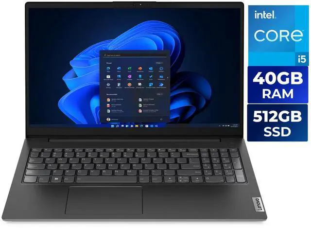 Lenovo V15 G4 15 6" FHD Laptop  Intel Core i5 13420H  40GB RAM  512GB SSD  Windows 11 Home  Black
