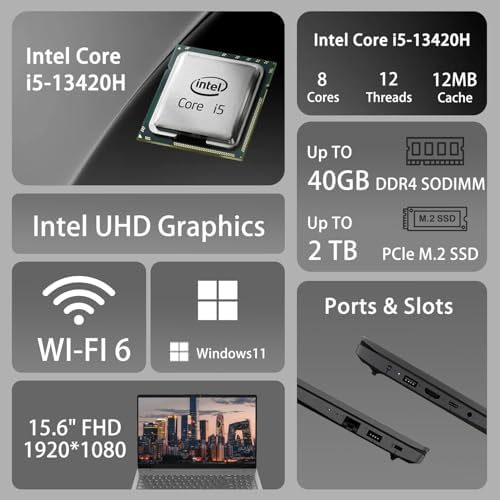 Lenovo V15 Gen 4 Business Laptop  15 6 FHD Display  Intel Core i5 13420H  Beat i7 1355U   HDMI  RJ45  Webcam  Numeric Keypad  Wi Fi  Windows 11 Pro  Black  16GB RAM   512GB SSD 