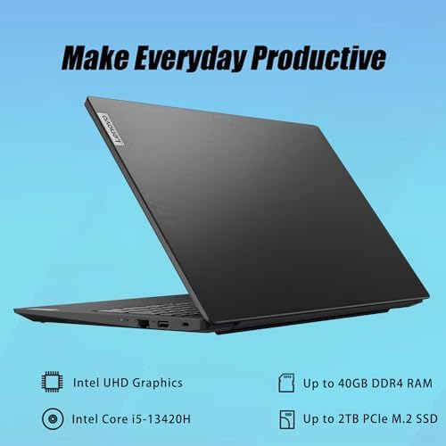 Lenovo V15 Gen 4 Business Laptop  15 6 FHD Display  Intel Core i5 13420H  Beat i7 1355U   HDMI  RJ45  Webcam  Numeric Keypad  Wi Fi  Windows 11 Pro  Black  16GB RAM   512GB SSD 
