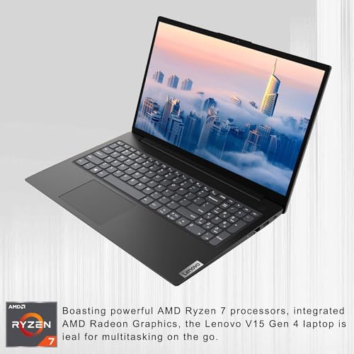 Lenovo V Series V15 Business Laptop  15 6 FHD Display  AMD Ryzen 7 7730U  40GB RAM  1TB SSD  Numeric Keypad  HDMI  RJ45  Webcam  Wi Fi  Windows 11 Pro  Black
