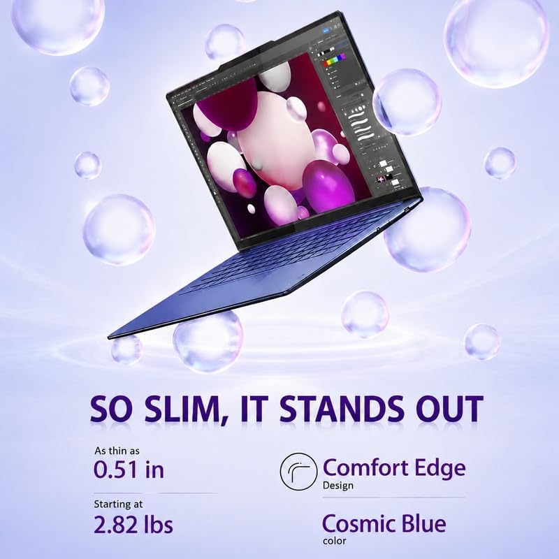 Lenovo Yoga Slim 7X AI PC Laptop  14 5 3K OLED 90Hz Touch  Snapdragon X Elite 12 Core 45 Tops NPU  16GB LPDDR5X  1TB SSD  Win 11 Pro  WiFi 7  Backlit KB  FHD IR Cam with E Shutter