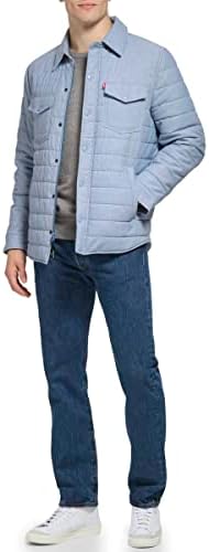 Levis Mens Quilted Stretch Bomber Shirt Jacket