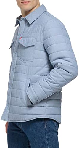 Levis Mens Quilted Stretch Bomber Shirt Jacket