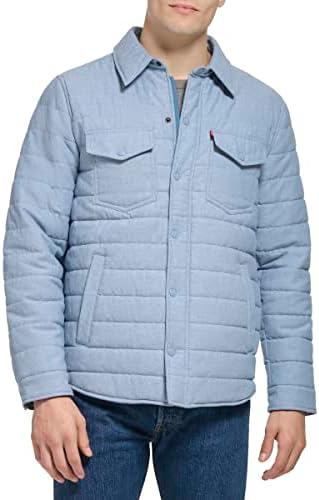 Levis Mens Quilted Stretch Bomber Shirt Jacket