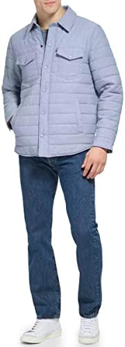 Levis Mens Quilted Stretch Bomber Shirt Jacket