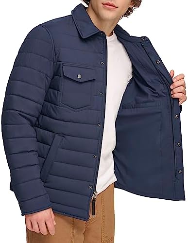 Levis Mens Quilted Stretch Bomber Shirt Jacket
