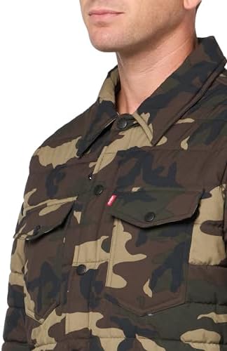 Levis Mens Quilted Stretch Bomber Shirt Jacket