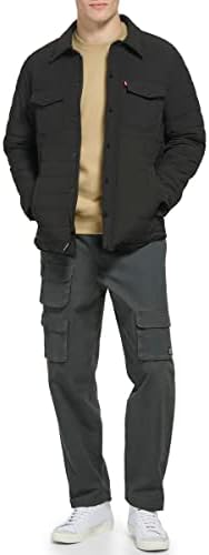 Levis Mens Quilted Stretch Bomber Shirt Jacket