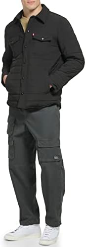 Levis Mens Quilted Stretch Bomber Shirt Jacket