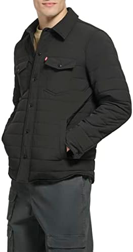 Levis Mens Quilted Stretch Bomber Shirt Jacket