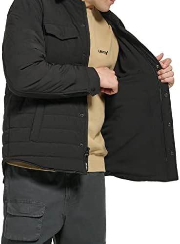 Levis Mens Quilted Stretch Bomber Shirt Jacket